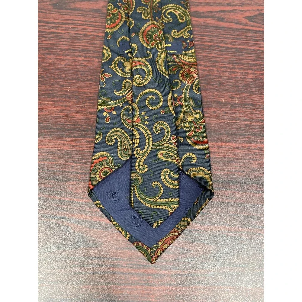 Brooks Brothers Makers Tie Mens One Size Blue Paisley Silk Woven Classic USA